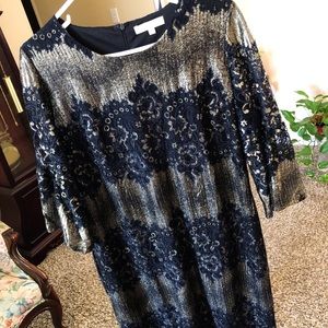 Black/bronze midi dress